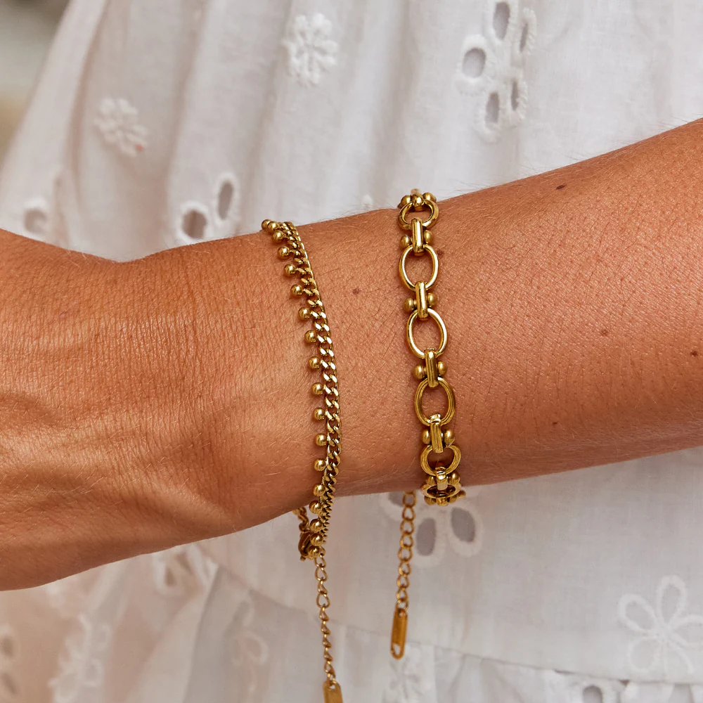Brie Cuban Chain Droplet Bracelet - Image 4
