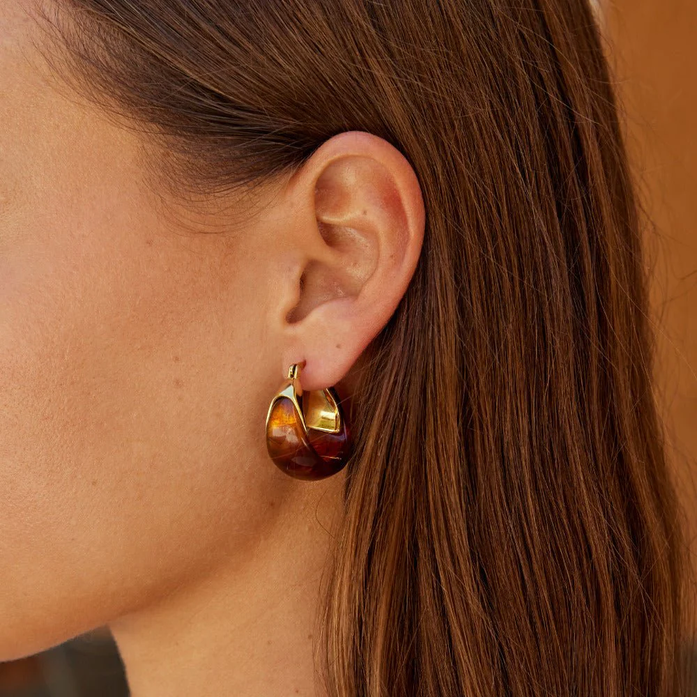 Brown Tahiti Hoop Earrings - Image 2