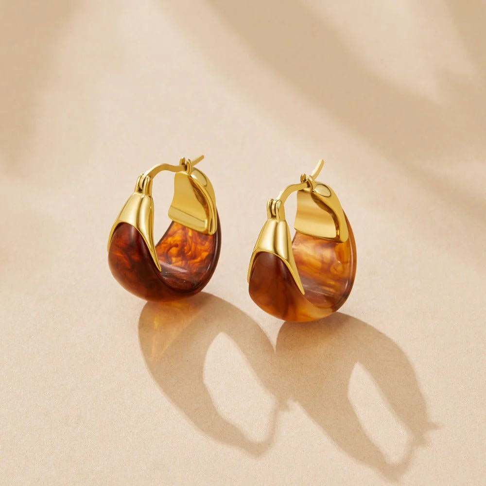 Brown Tahiti Hoop Earrings - Image 3