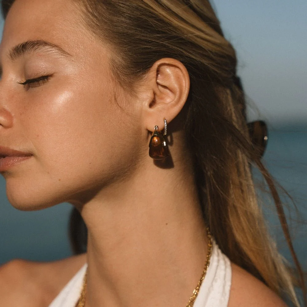 Brown Tahiti Hoop Earrings - Image 4