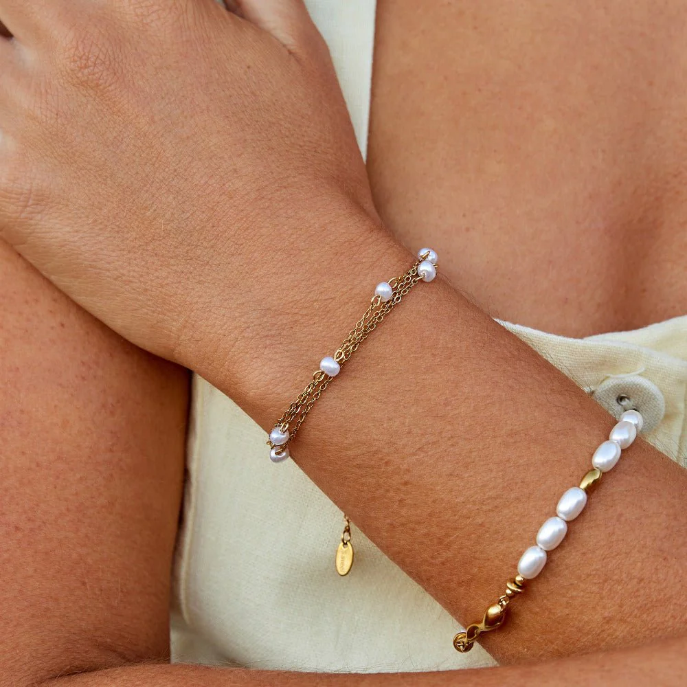 Callie Layered Pearl Bracelet - Image 2