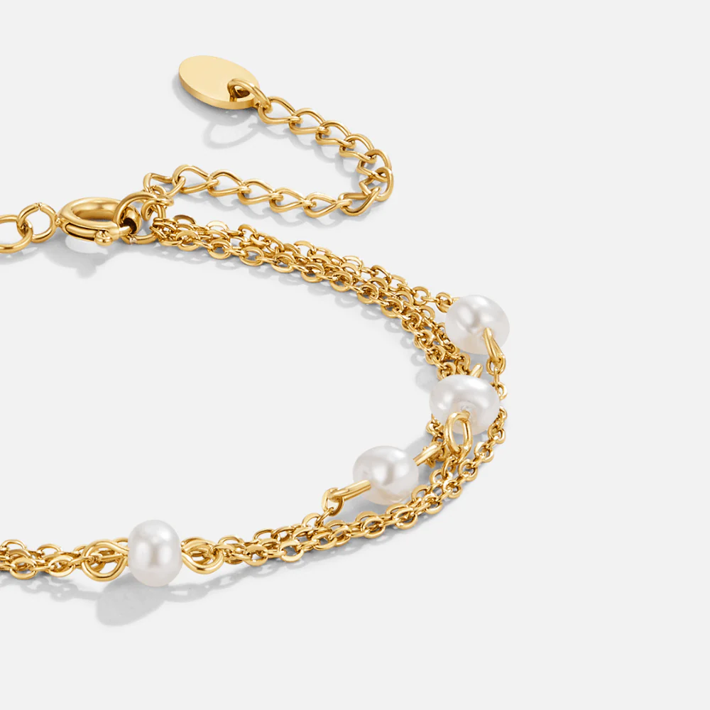 Callie Layered Pearl Bracelet - Image 4