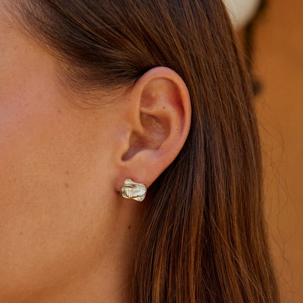 Camellia Bloom Stud Earrings - Image 2