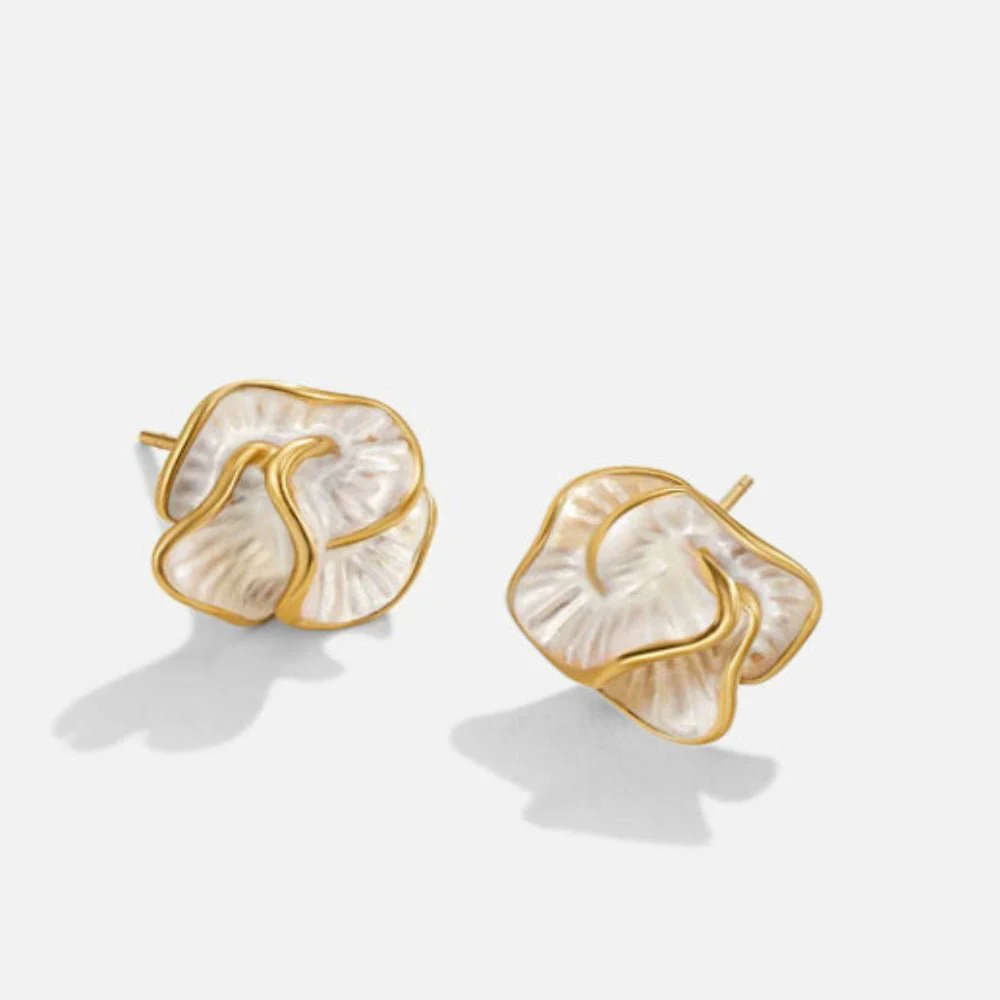 Camellia Bloom Stud Earrings - Image 3