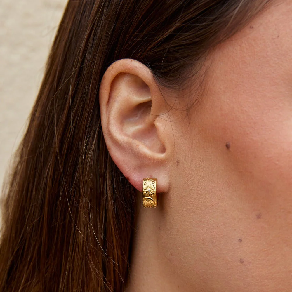 Celestial Gold Hoop Earrings - Image 2