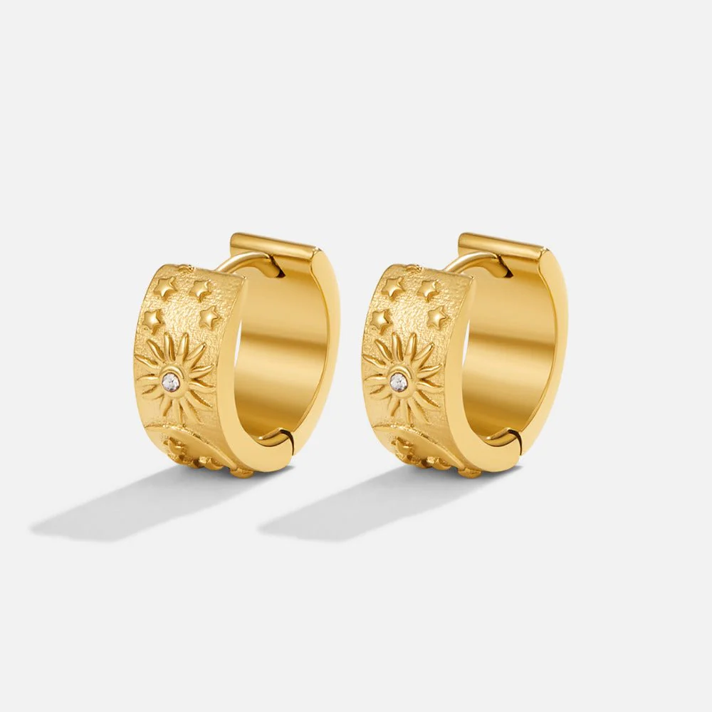 Celestial Gold Hoop Earrings - Image 4