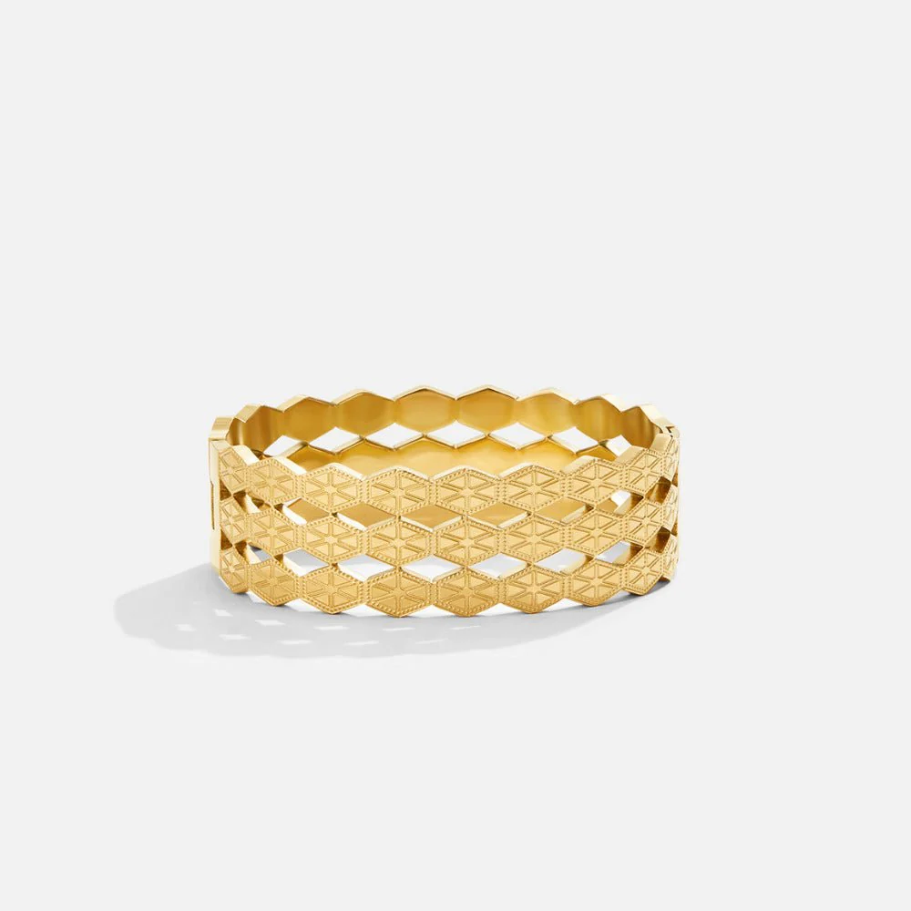 Celine Geometric Gold Bangle - Image 3
