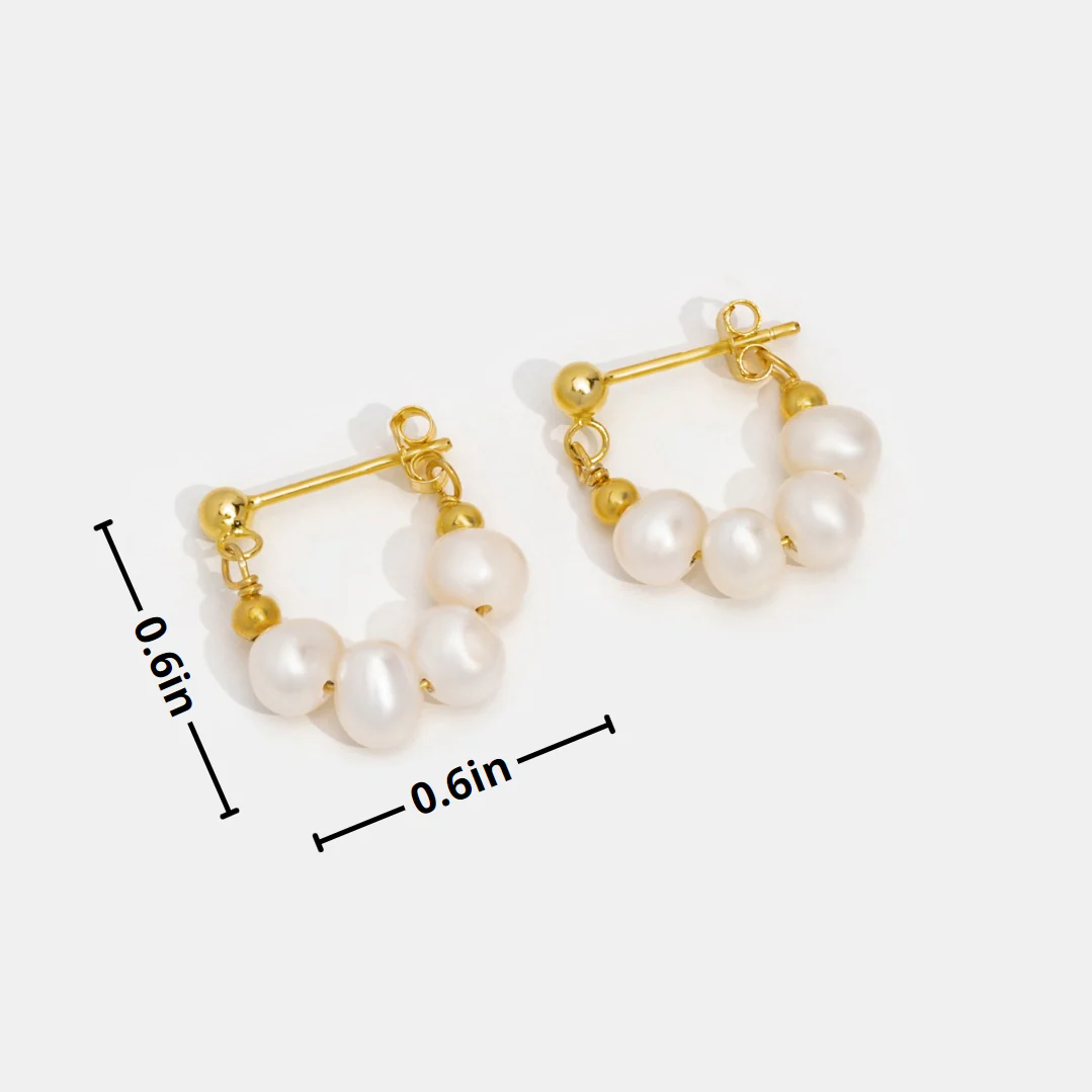 Celine Pearl Hoop Earrings - Image 6