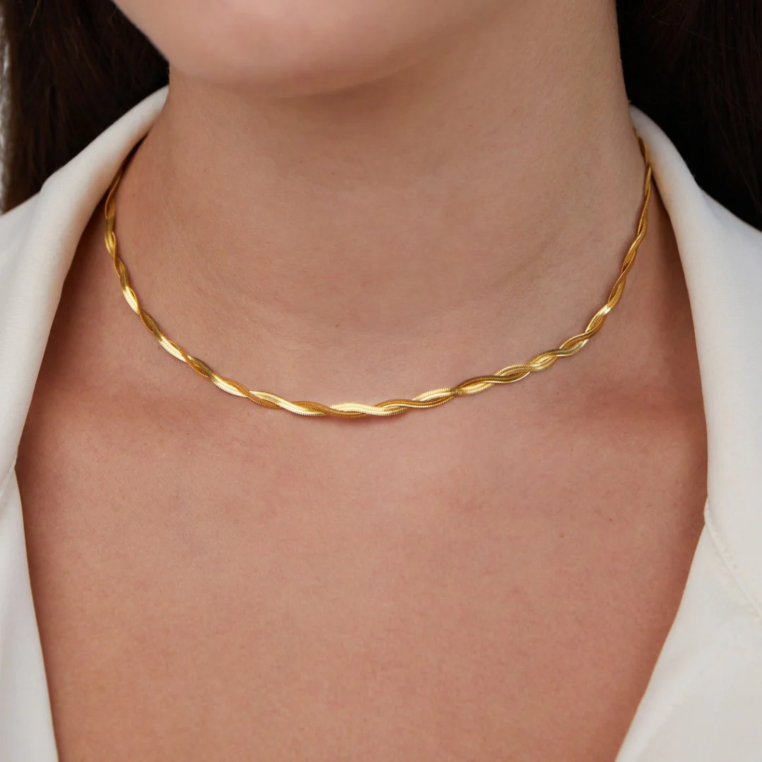Chiara Twist Snake Chain Necklace - Image 6