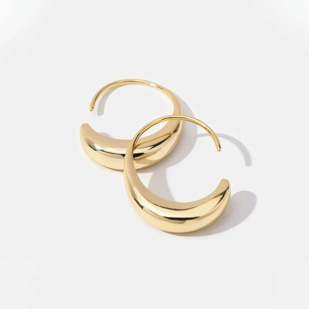 Classic Drop Hoop Earrings - Image 4