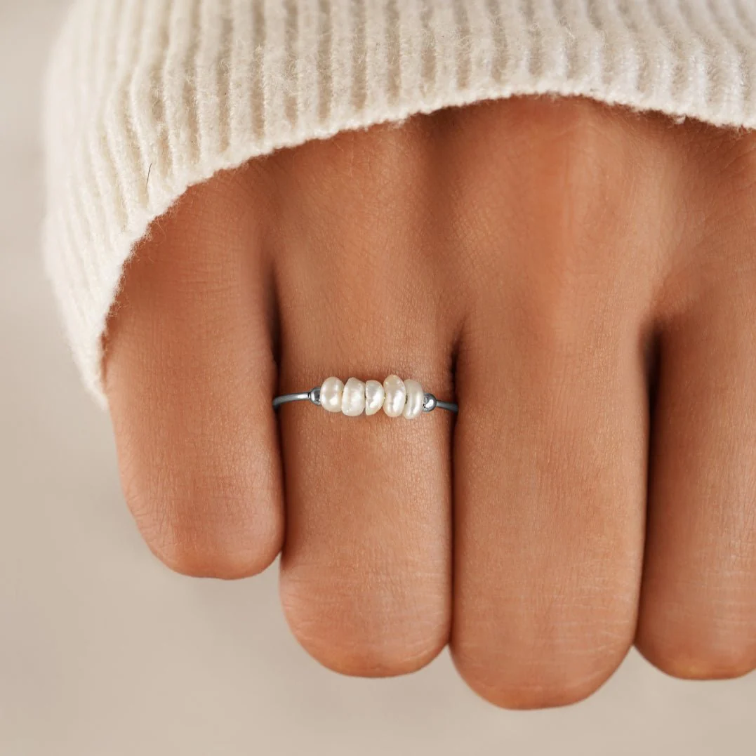 Classic Freshwater Pearl Silver Ring - Image 2