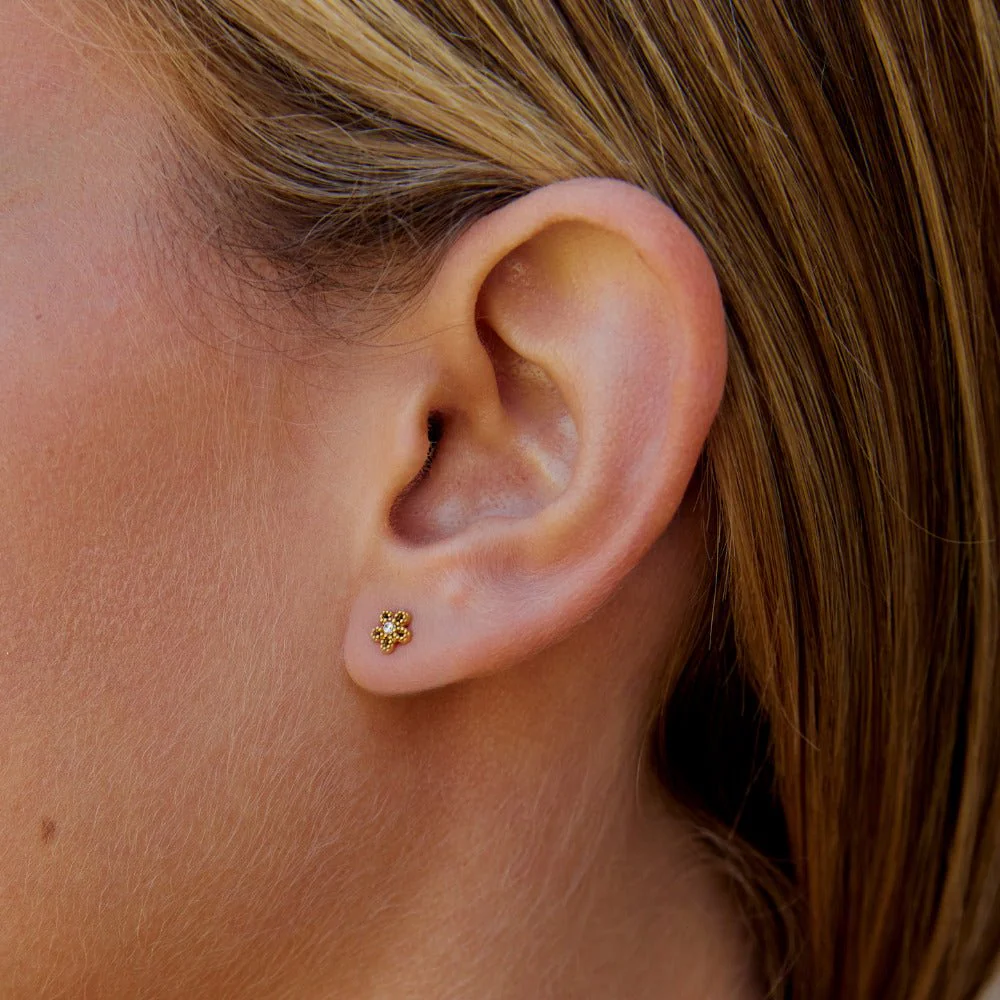 Crystal Daisy Stud Earrings - Image 2