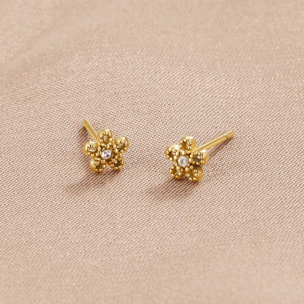 Crystal Daisy Stud Earrings - Image 3