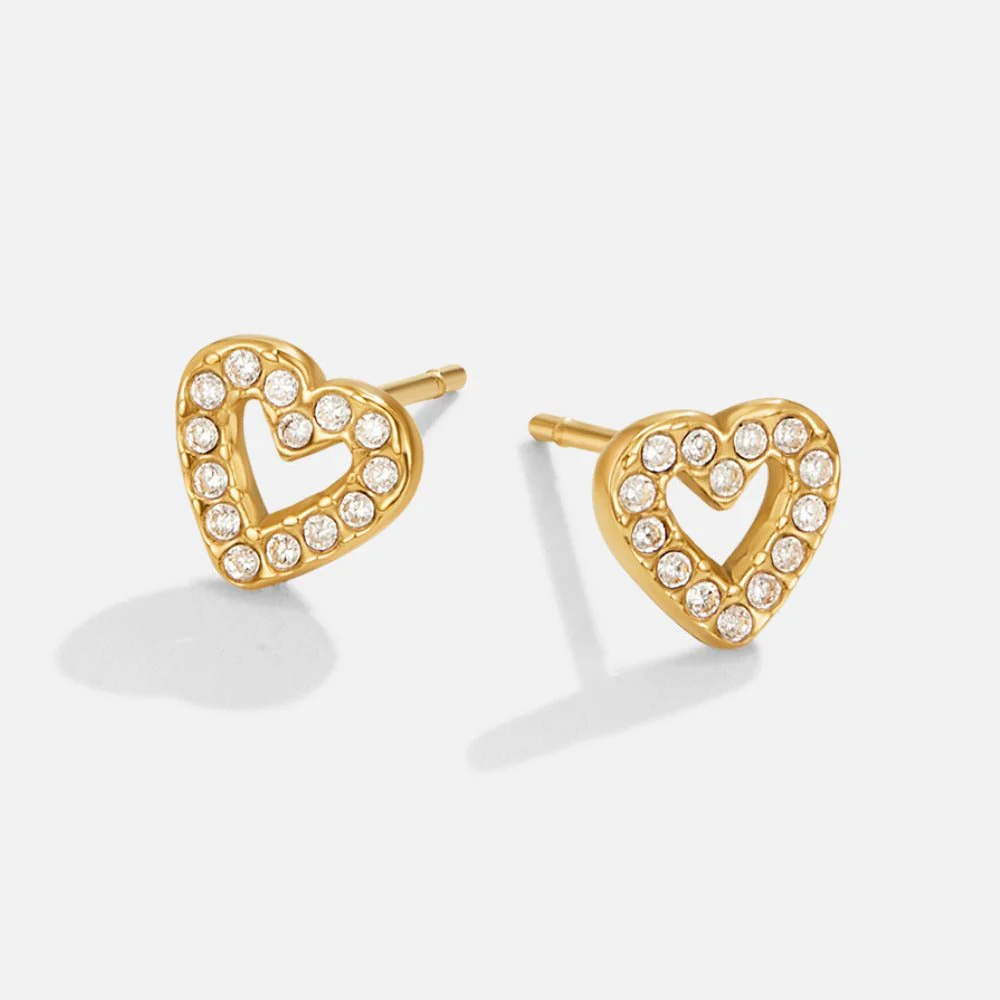 Crystal Heart Stud Earrings - Image 3