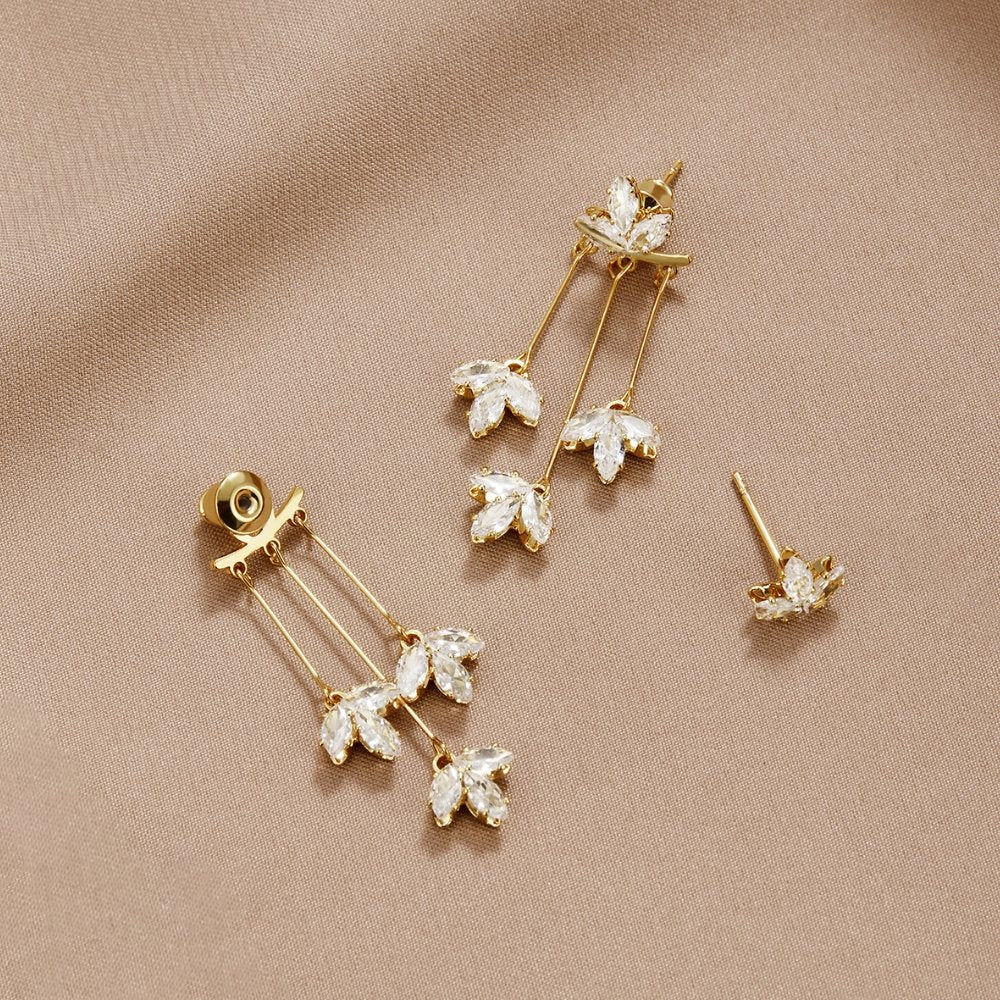Crystal Lotus Waterfall Earrings - Image 3
