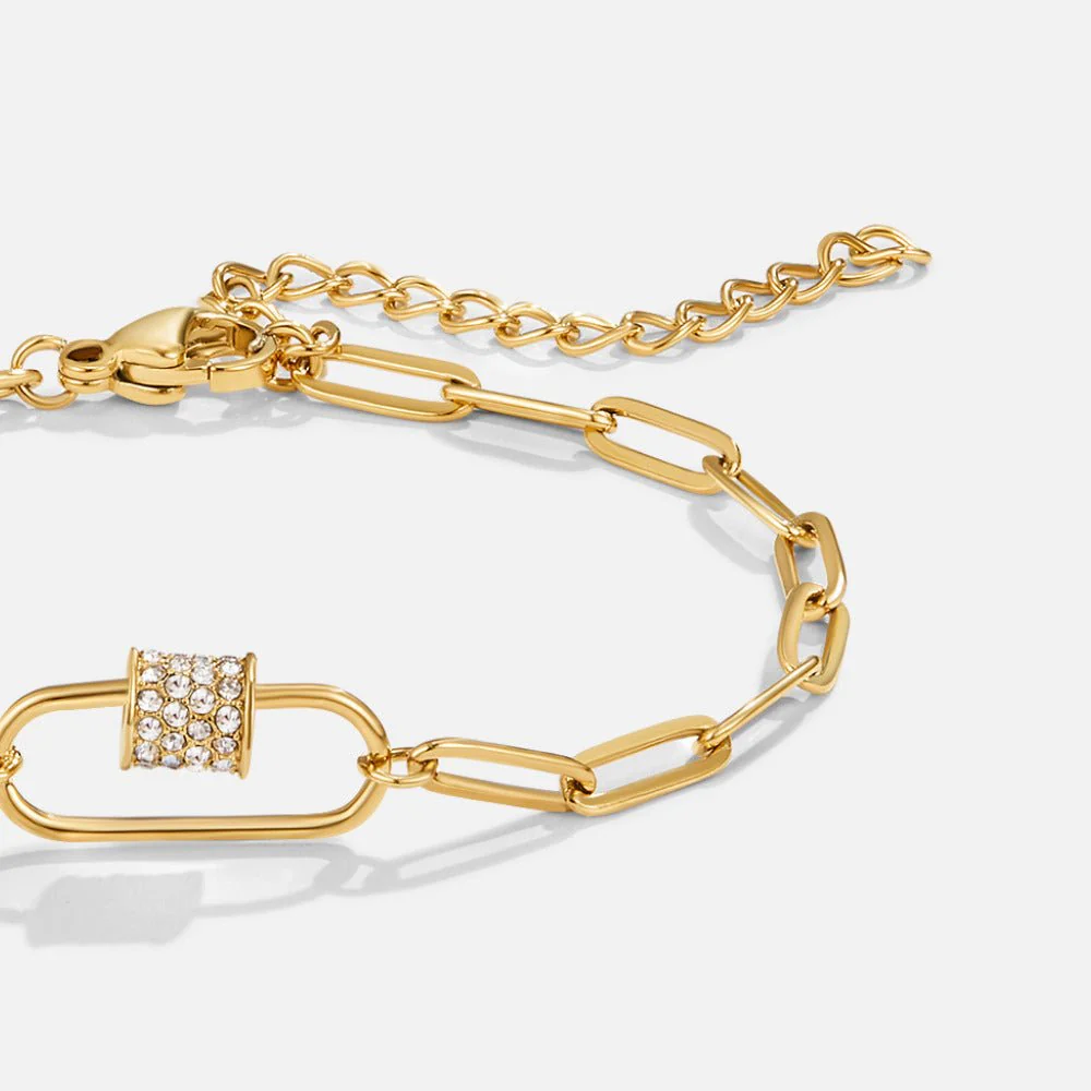 Crystal Paperclip Charm Bracelet - Image 4