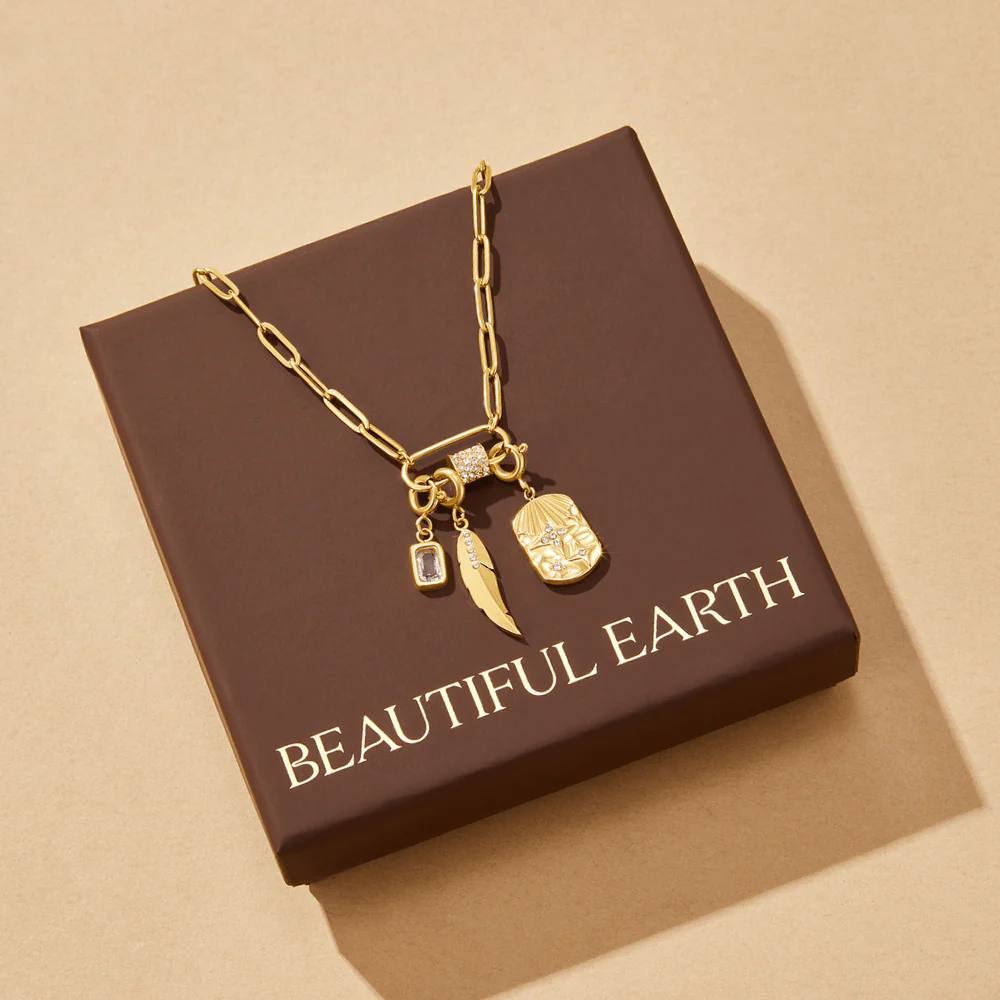 Crystal Paperclip Charm Necklace - Image 4
