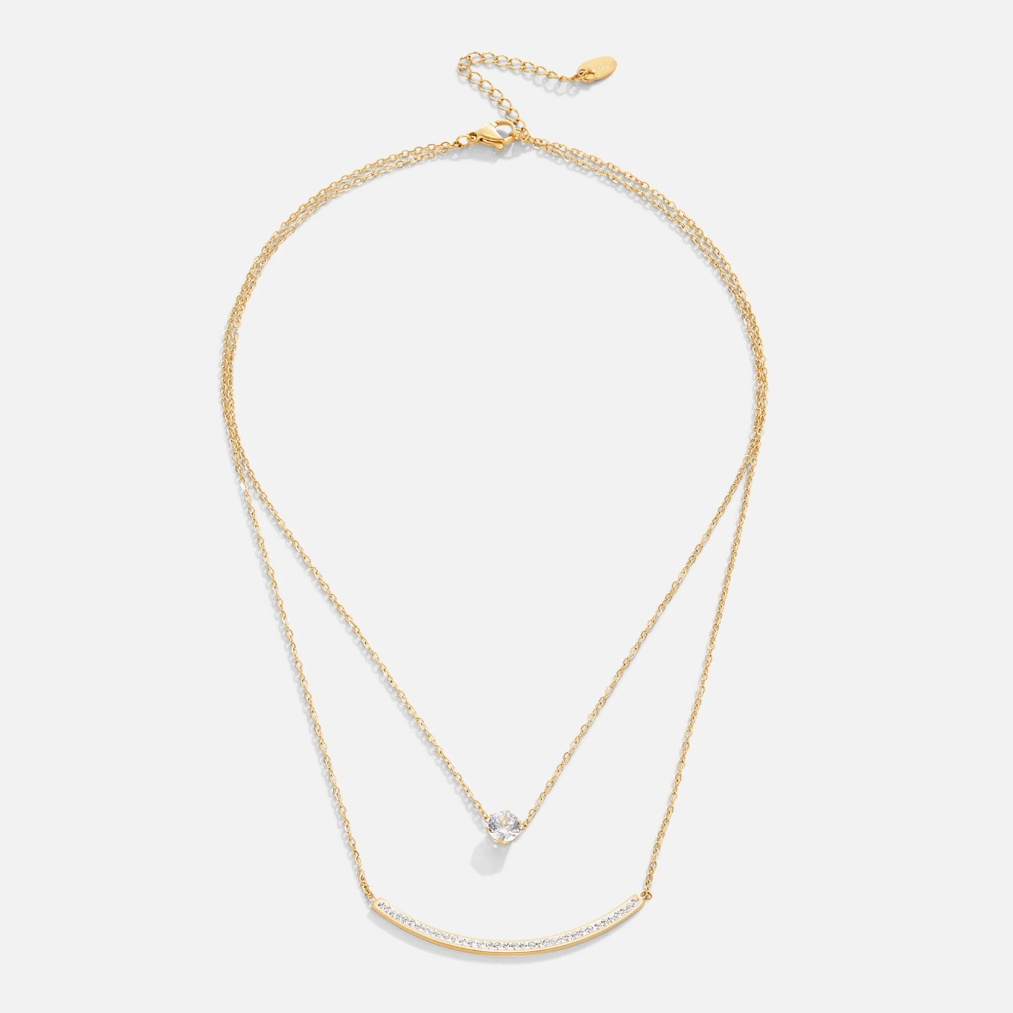Dainty Crystal Layered Necklace - Image 4