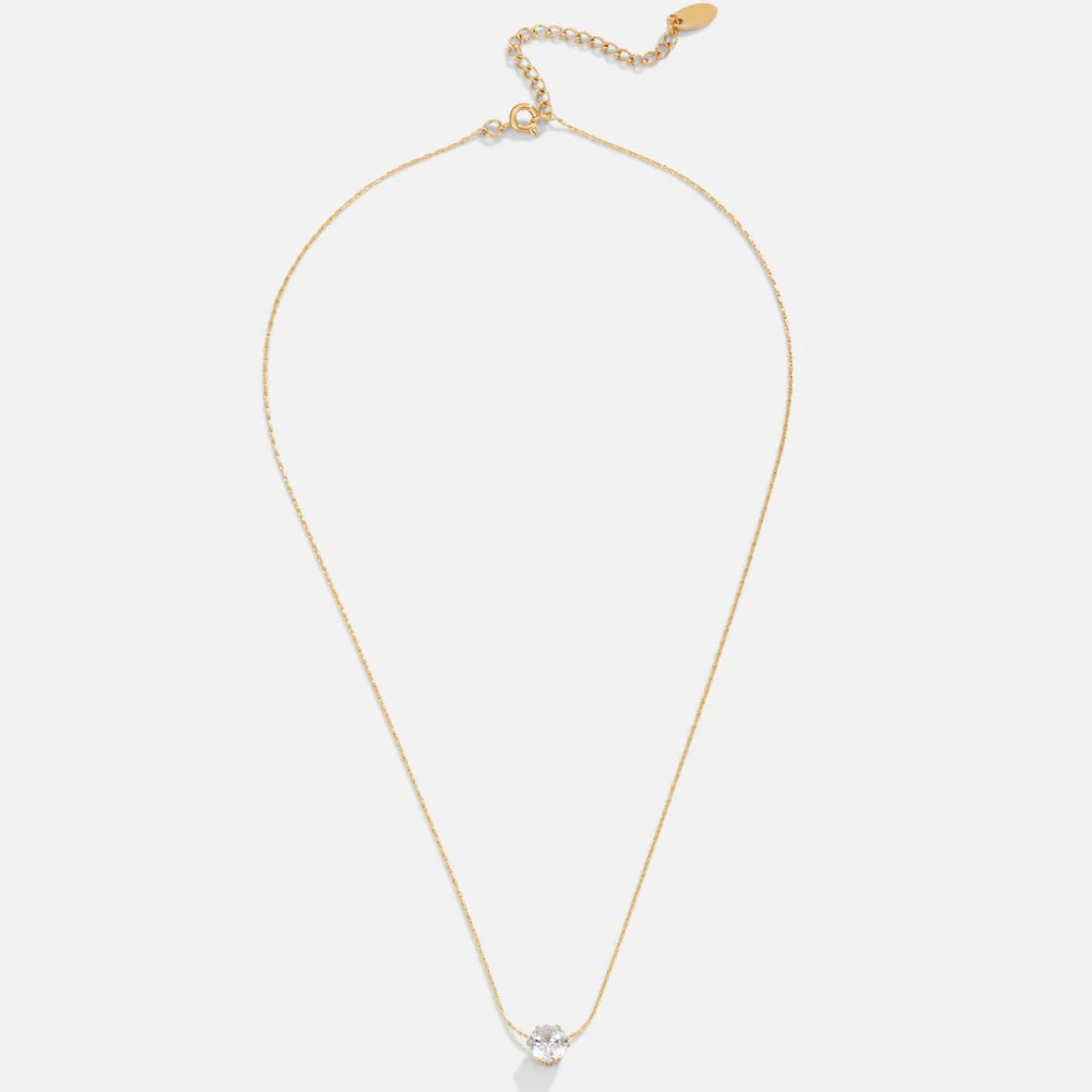 Dainty Round Crystal Necklace - Image 3