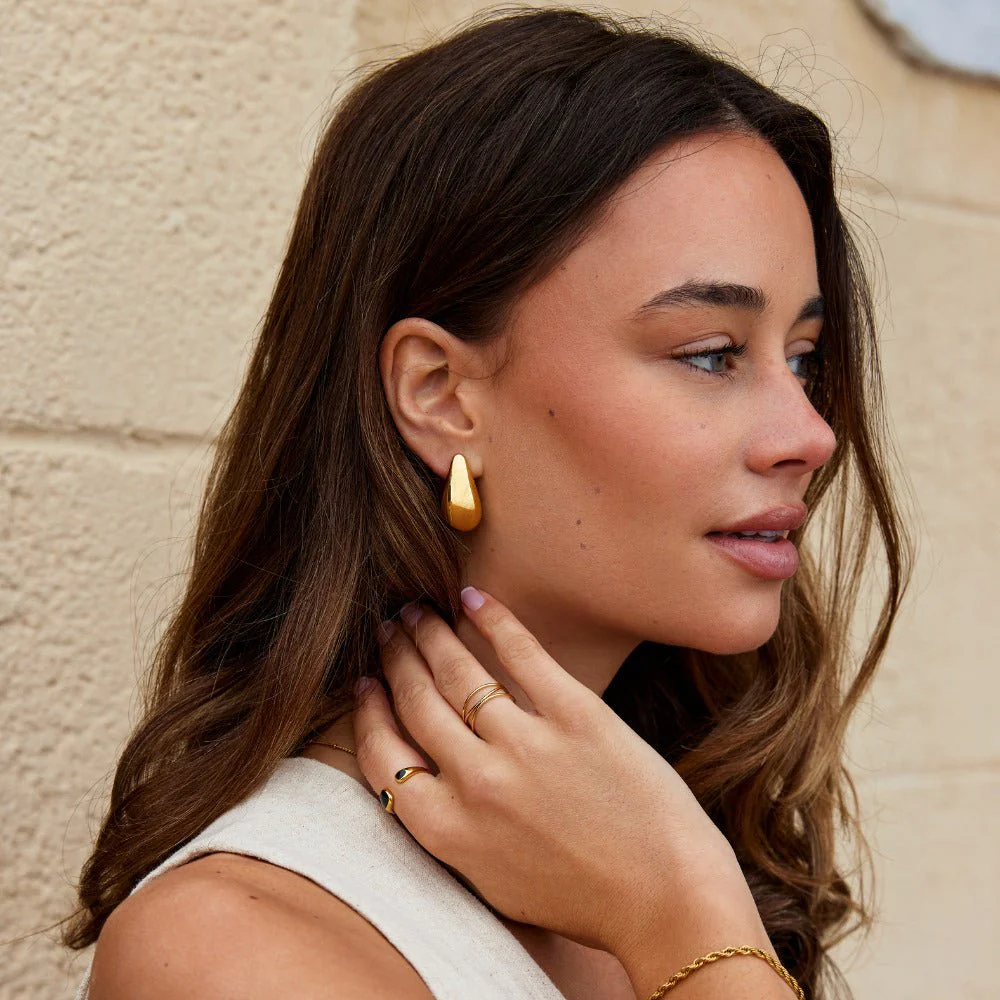 Dakota Gold Teardrop Earrings - Image 3