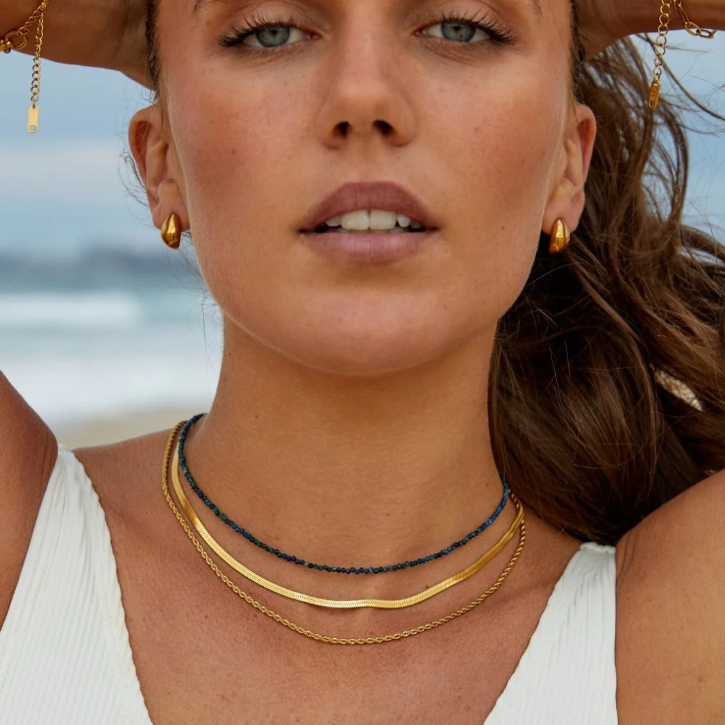 Lapis Lazuli Beaded Stone Necklace - Image 3