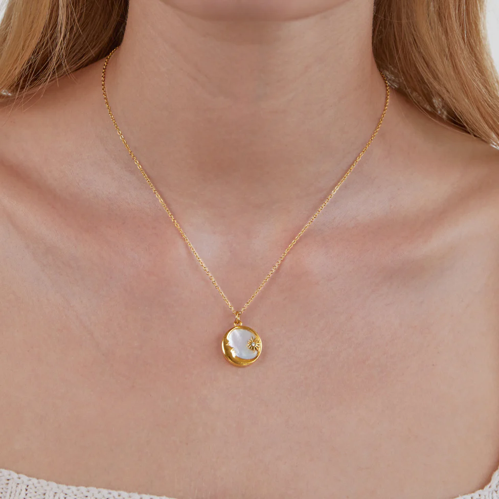 'Dreaming in the Clouds' Moon & Star Necklace - Image 2