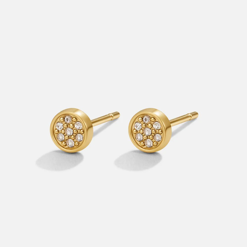 Elaine Crystal Disc Stud Earrings - Image 3