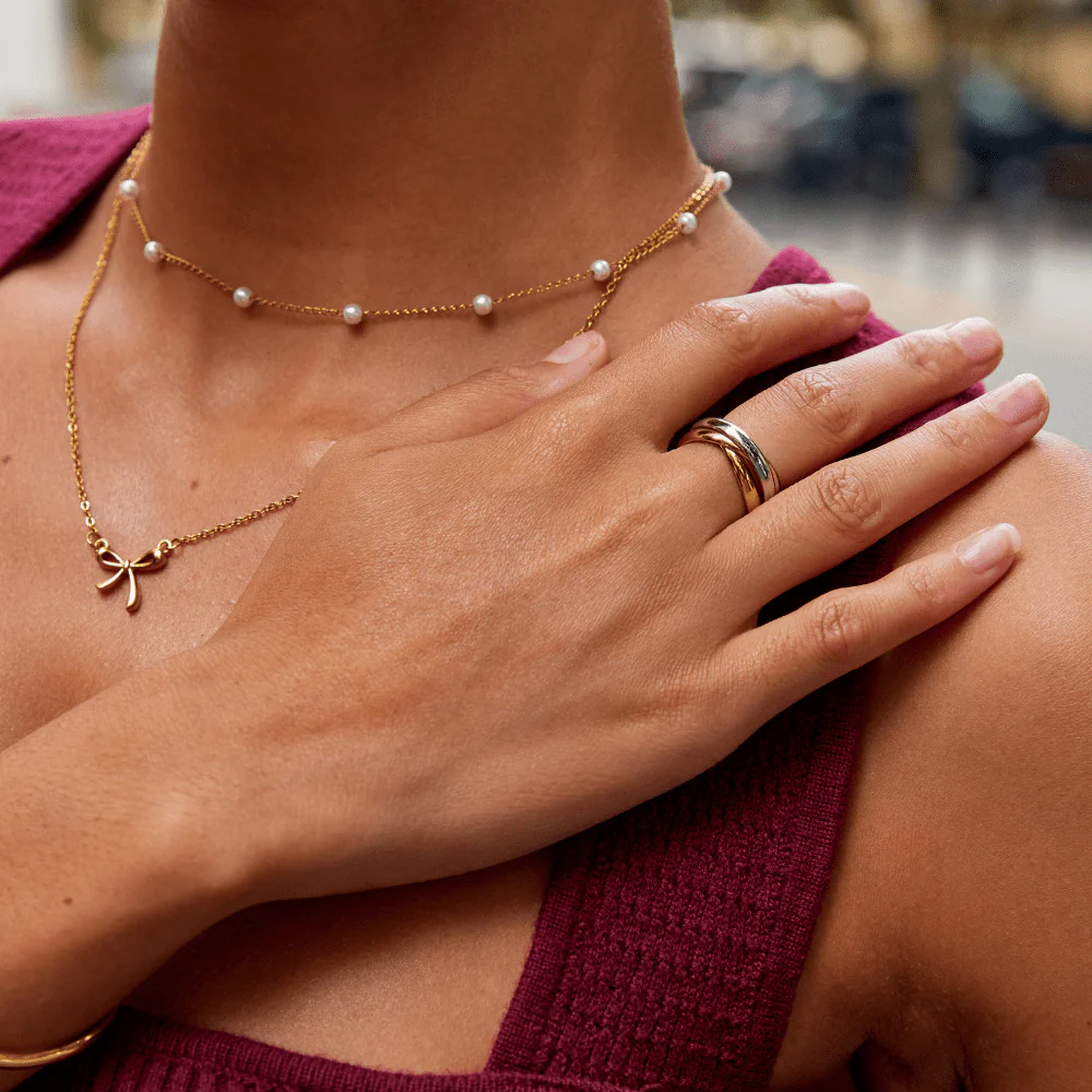 Elena Three-Toned Loop Ring - Image 5
