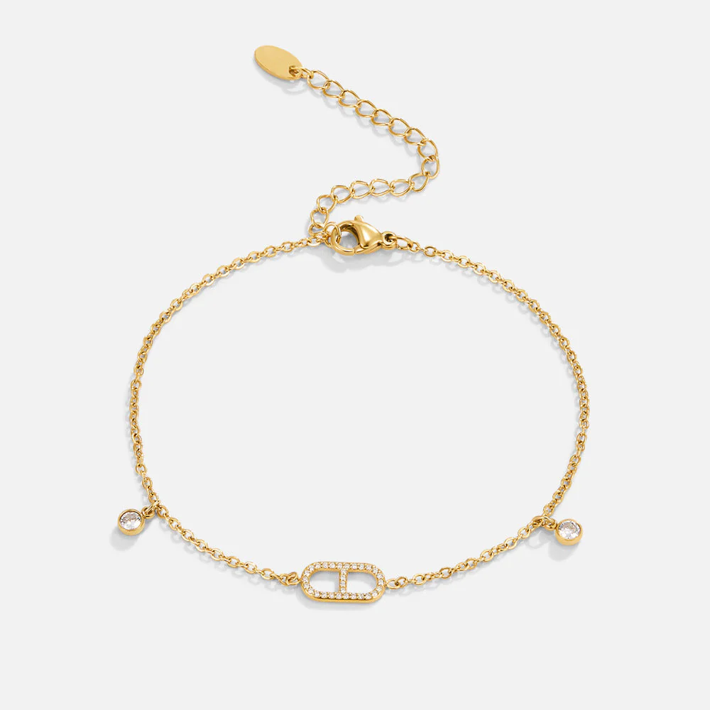 Eliza Gold Crystal Anklet - Image 4