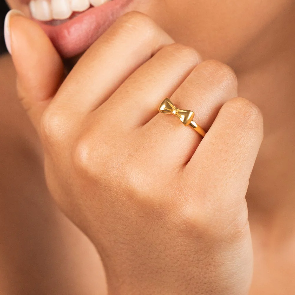 Ellie Gold Bow Ring - Image 2