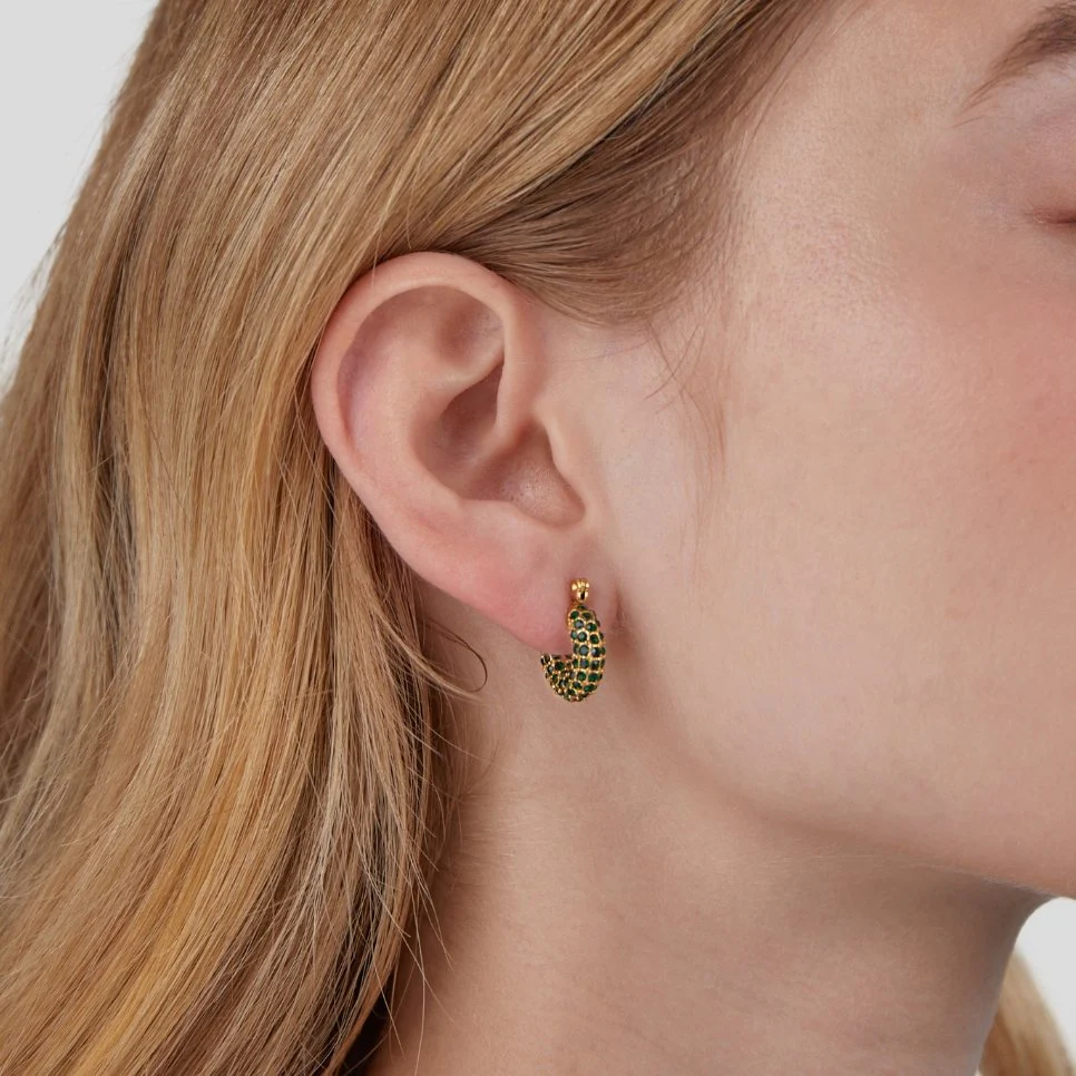 Emerald Beauty Hoop Earrings - Image 2