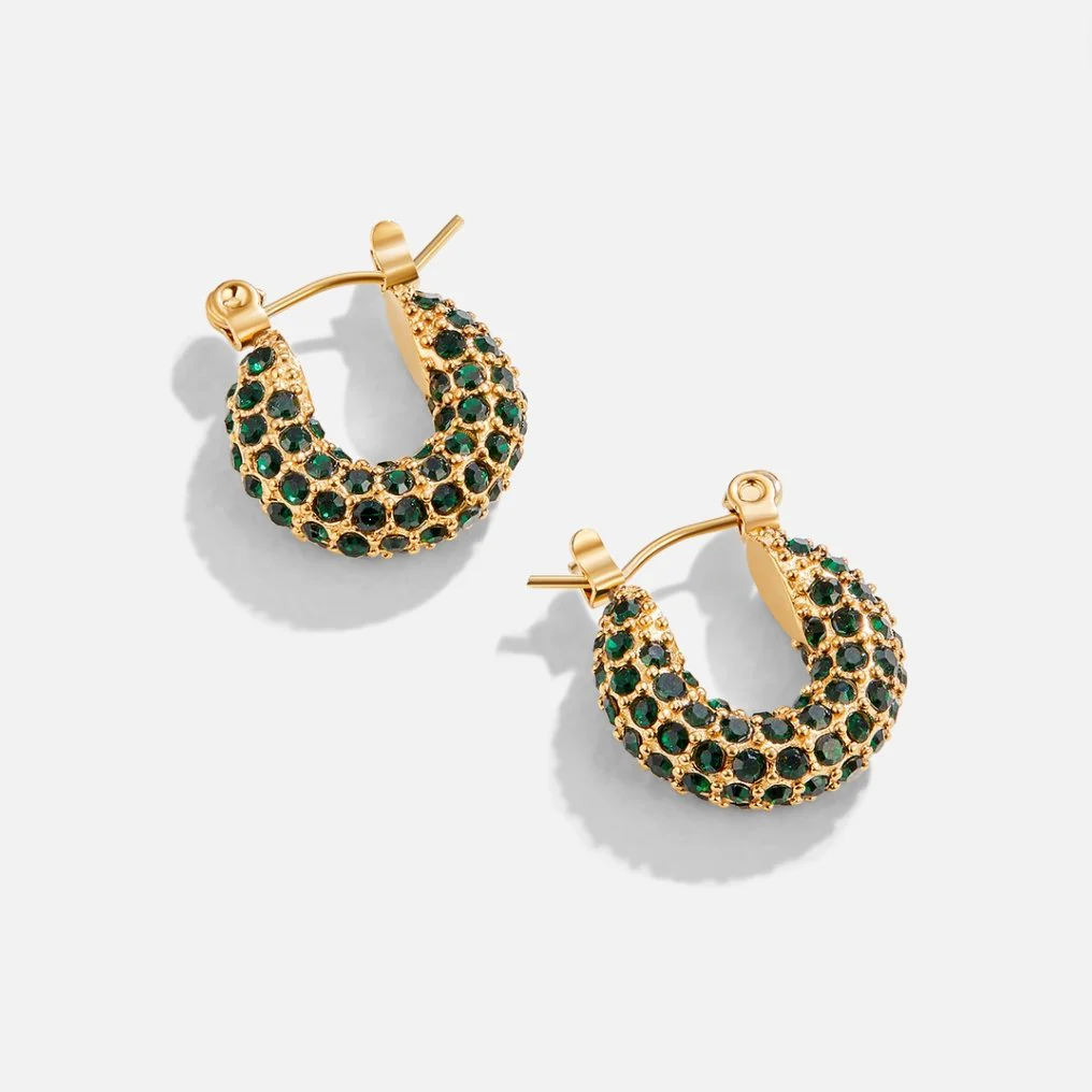 Emerald Beauty Hoop Earrings - Image 3