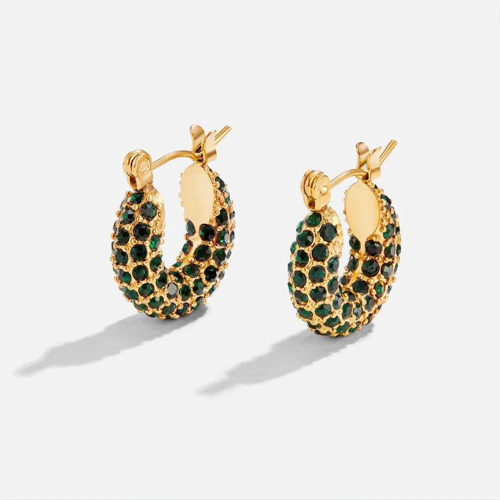 Emerald Beauty Hoop Earrings - Image 5