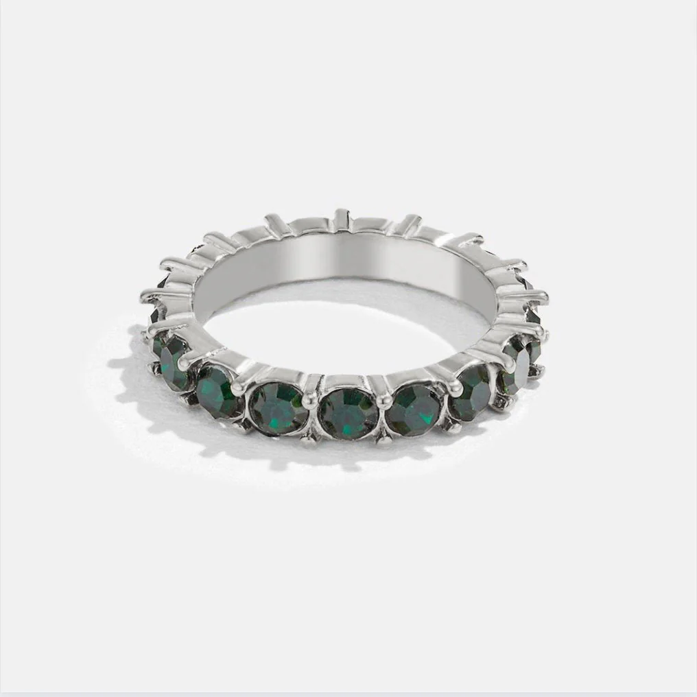 Emerald Beauty Silver Crystal Ring - Image 4