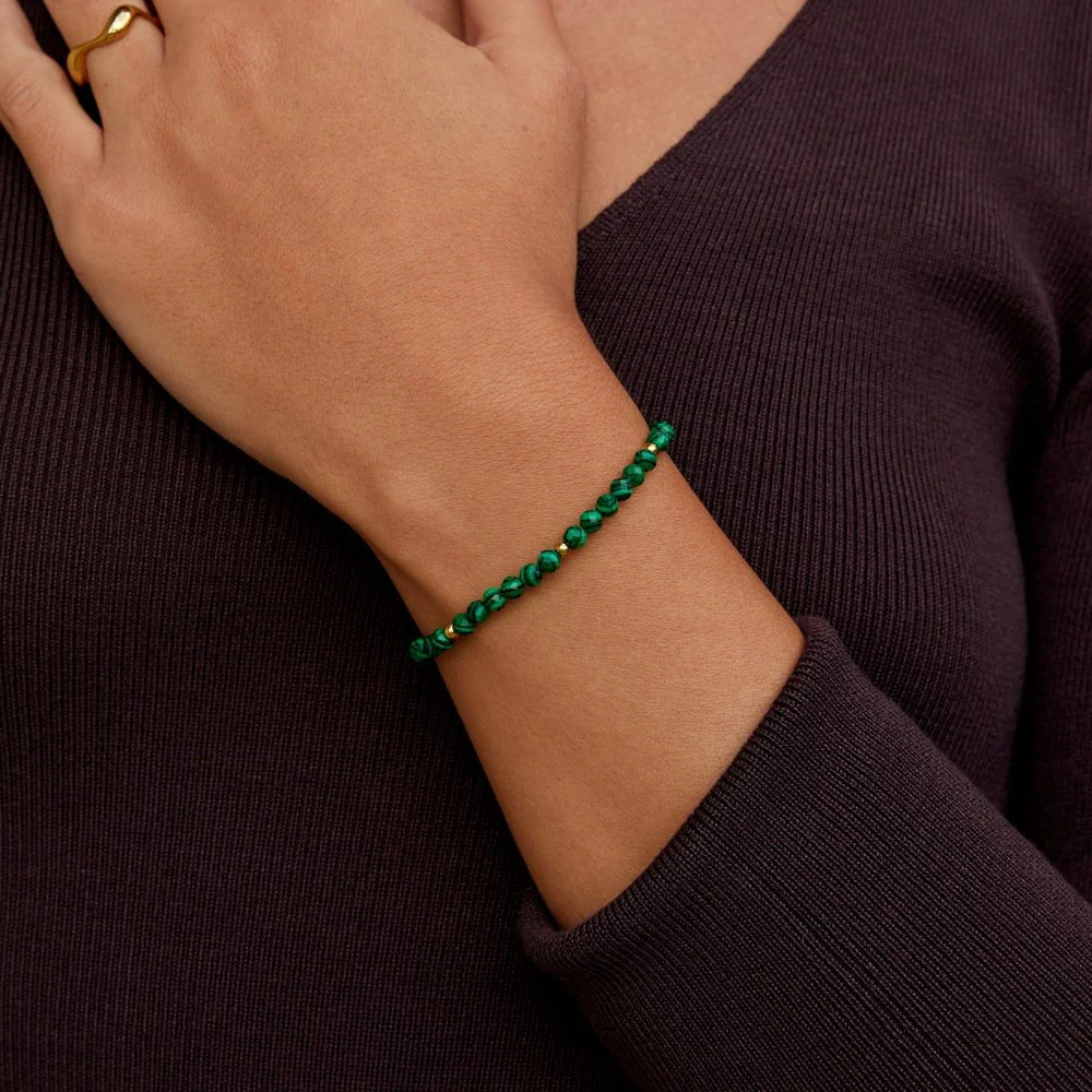 Emerald Green Beaded Bracelet - Image 2
