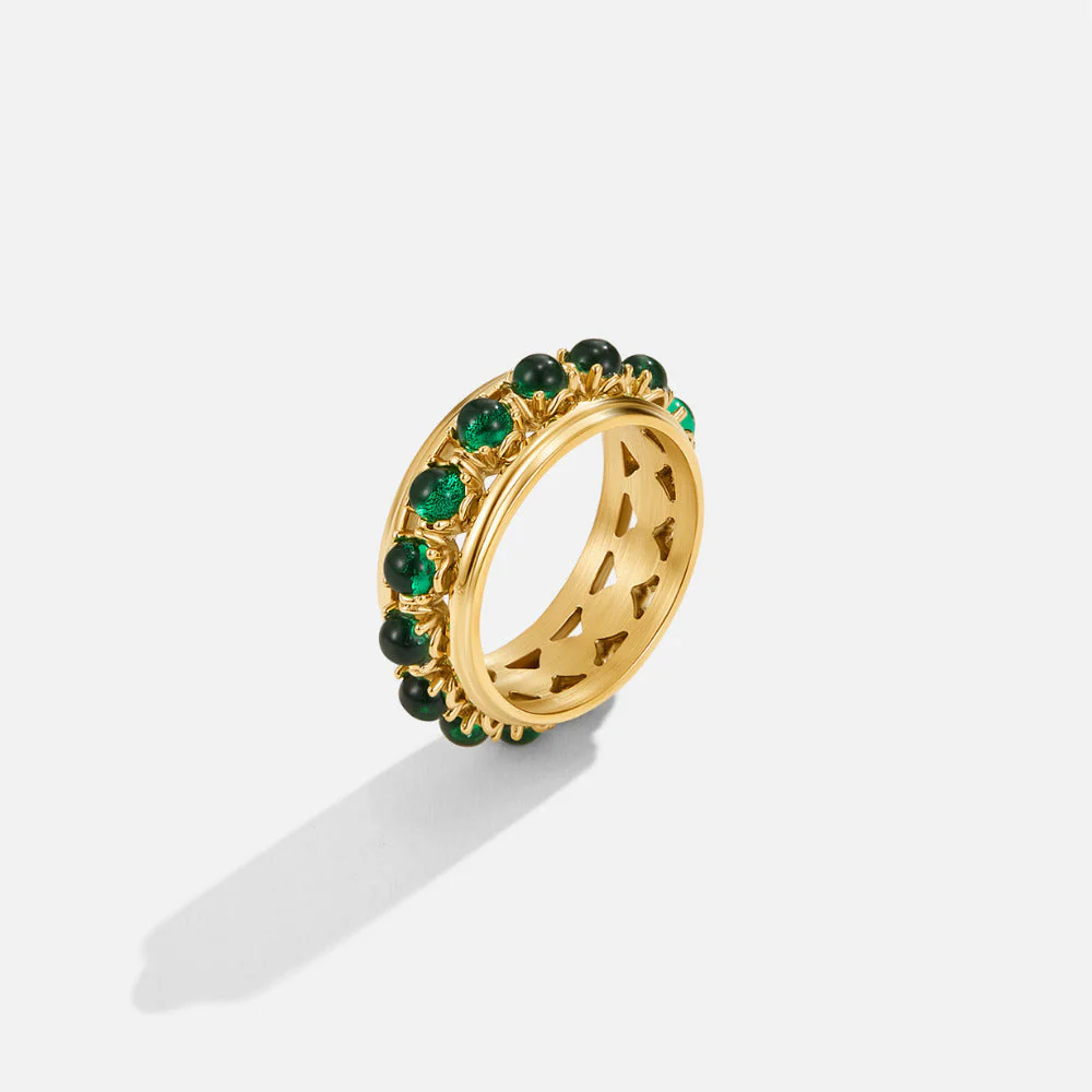 Emerald Stone Crystal Ring - Image 3