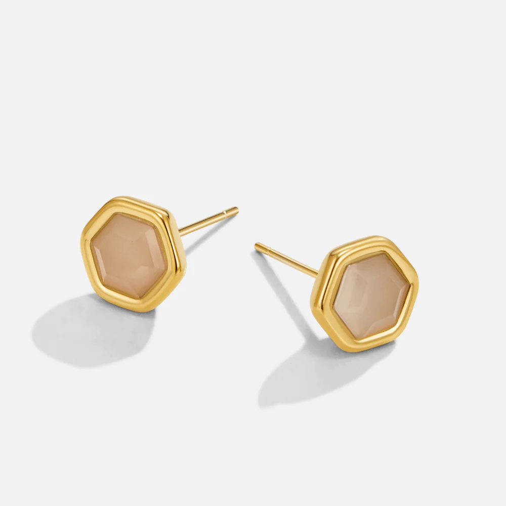 Eva Moonstone Stud Earrings - Image 3