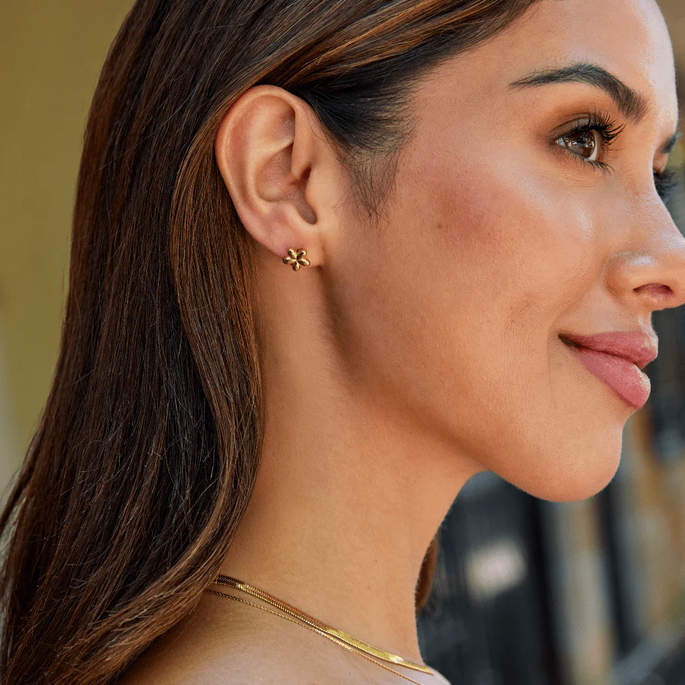 Flower Balloon Stud Earrings - Image 3