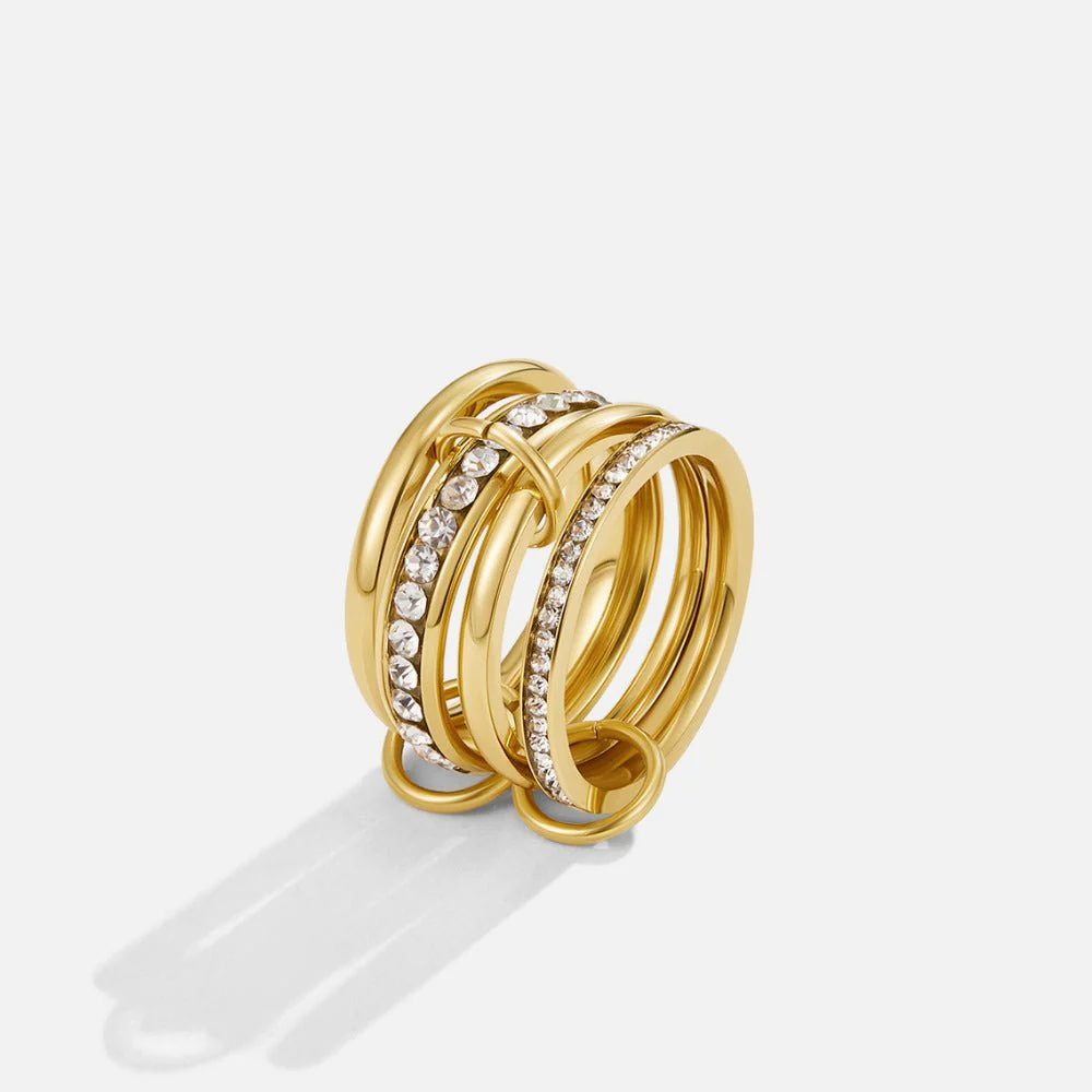 'Forever' Link Crystal & Gold Ring - Image 5