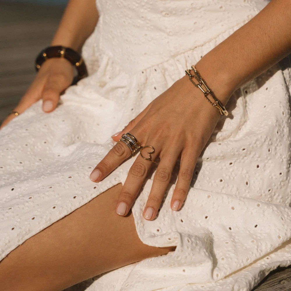 'Forever' Link Crystal & Gold Ring - Image 7