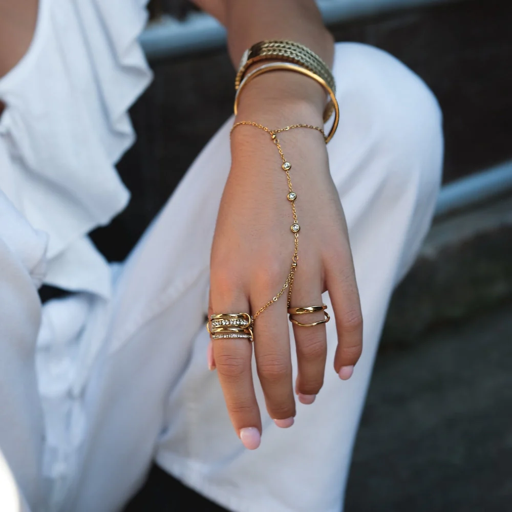 'Forever' Link Crystal & Gold Ring - Image 8