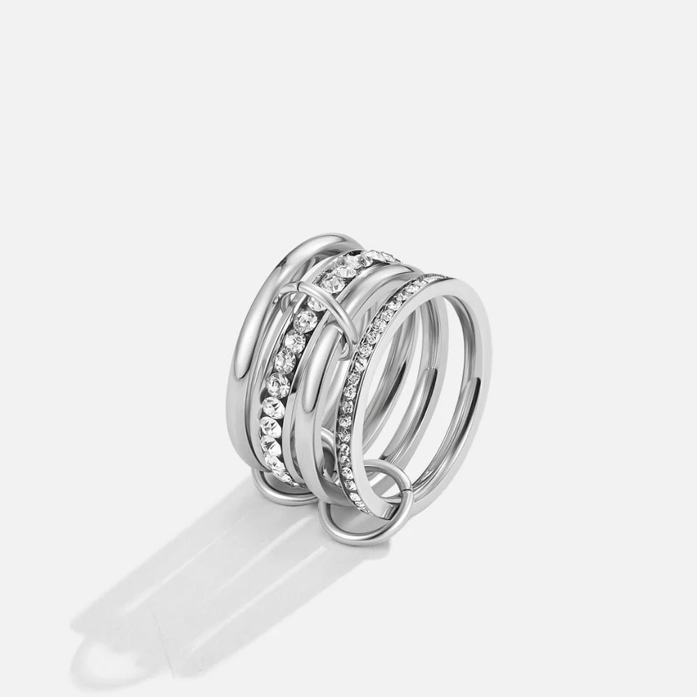 'Forever' Link Crystal & Silver Ring - Image 3