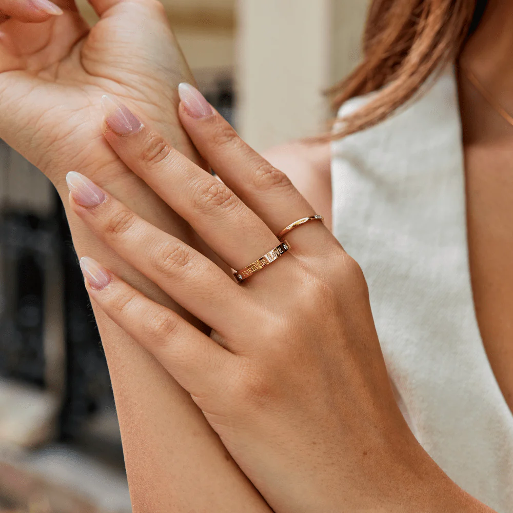 Forever Love Crystal Gold Ring - Image 2
