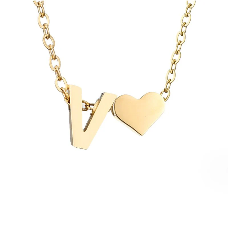 Forever Love & Letter Gold Necklace - Image 30