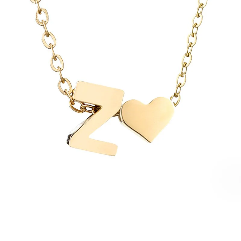 Forever Love & Letter Gold Necklace - Image 34