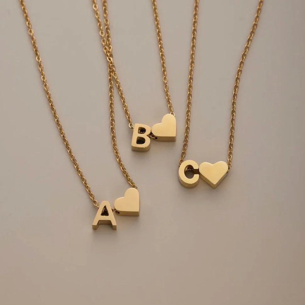 Forever Love & Letter Gold Necklace - Image 6
