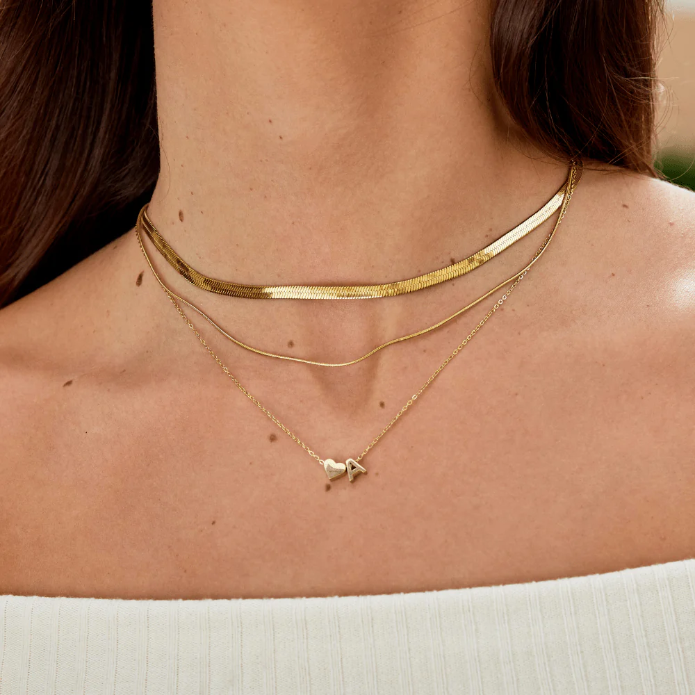 Forever Love & Letter Gold Necklace - Image 7