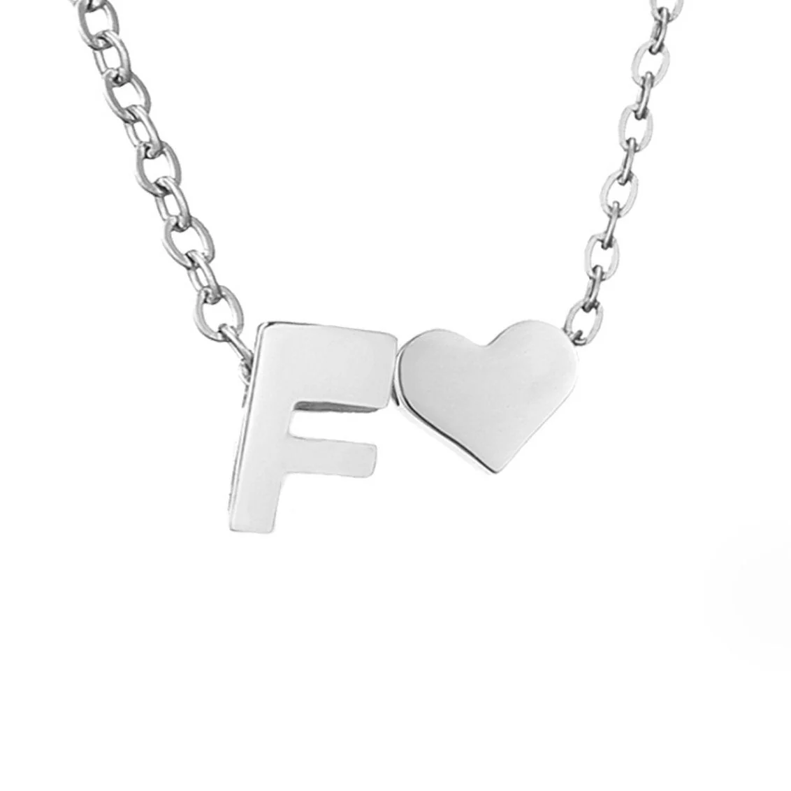 Forever Love & Letter Silver Necklace - Image 11