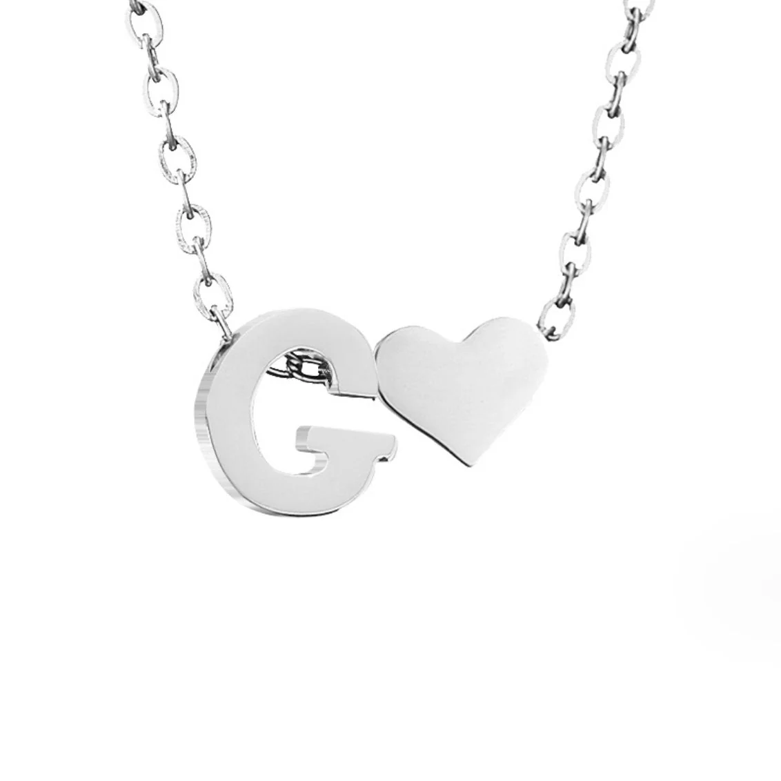 Forever Love & Letter Silver Necklace - Image 12