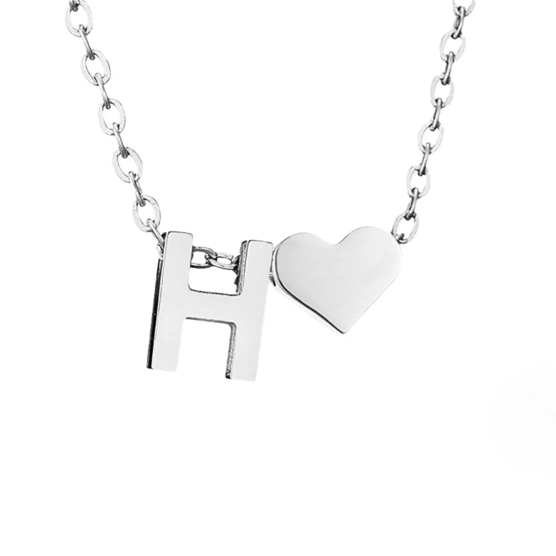 Forever Love & Letter Silver Necklace - Image 13
